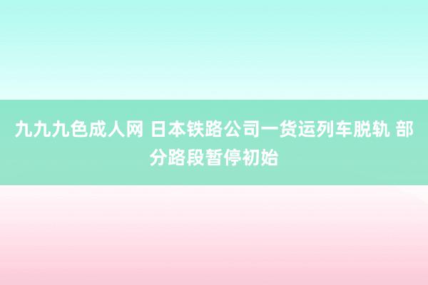 九九九色成人网 日本铁路公司一货运列车脱轨 部分路段暂停初始